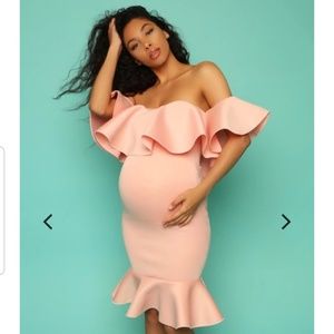 Pink Maternity Photoshoot/ Babyshower Dress